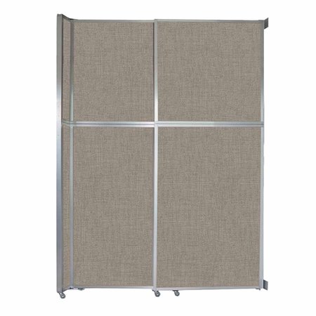 VERSARE Operable Wall Sliding Room Divider 6'10" x 10'3/4" Warm Pebble Fabric 1070264-1